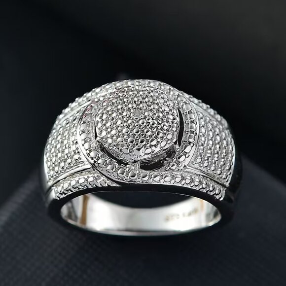 Karis White Diamond Accent Ring in Platinum Bond - Picture 1 of 4